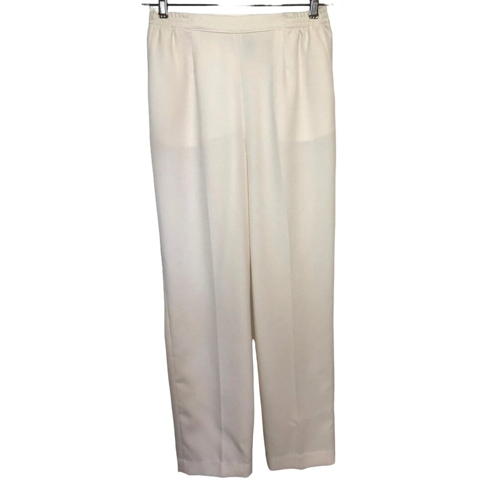 Koret Women’s Size 8 Ivory Pull On Elastic Waist Pants Pockets